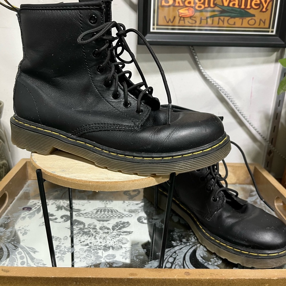 Doc Martens Air Wair Black Leather Lace-Up Boots